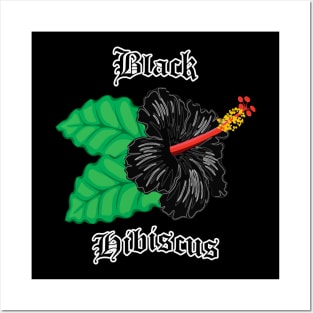 Black Hibiscus – Gothic flower Posters and Art